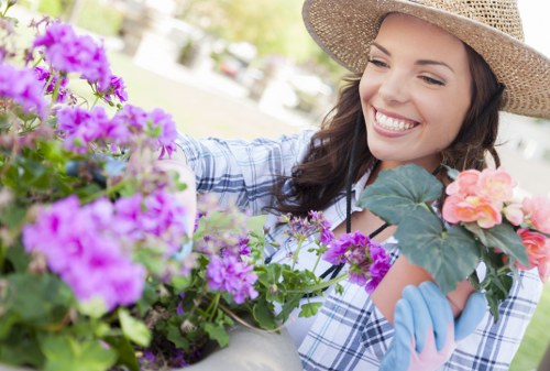 Professional landscaping tools and materials used by Mill Hill landscapers