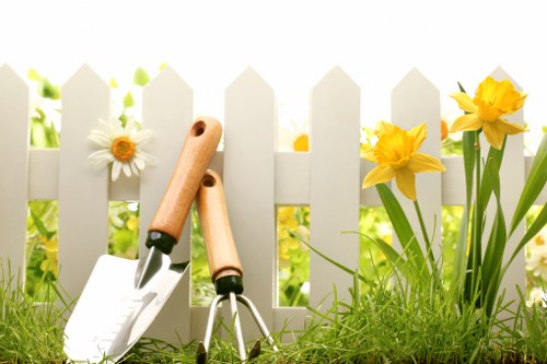 Professional landscape gardener designing an outdoor space in Mill Hill
